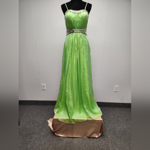Beautiful Prom Formal Gown in Chartreuse - Picture 11 of 13